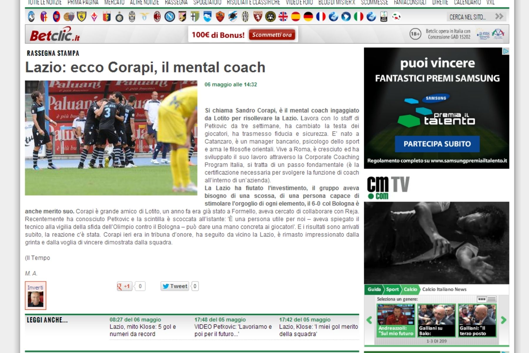 Articolo Sandro Corapi